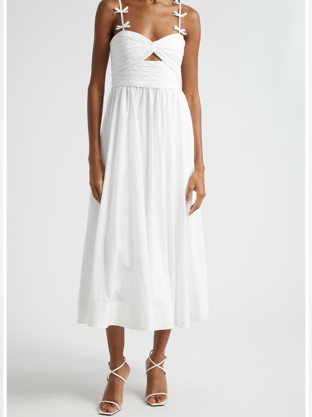 NWT Cinq a Sept Agnes Bow Strap Sundress - White Size 4